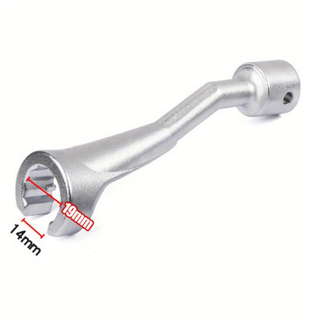1Pc L Type Fuel Line Socket Wrench Durable Open Socket Wrench Double Ended Hand Tools Open Spanner 1/2" Fuel Line Socket Nut Wrench