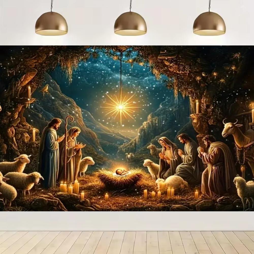 Krippe, Sternennacht Partydekoration, Hintergrund, traditionelle Weihnachts-Fotografieartikel, Requisite4810