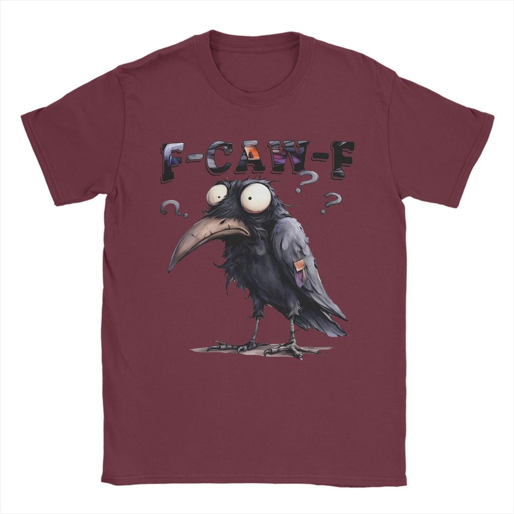 Herren Lustige F-Caw-F Krähen Meme T-Shirts Baumwoll-Tops Vintage Kurzarm O-Ausschnitt T-Shirts Übergröße T-Shirts