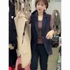 Women's Spring Solid Color Temperament Suit Vest Design Splicing Medium Long Top