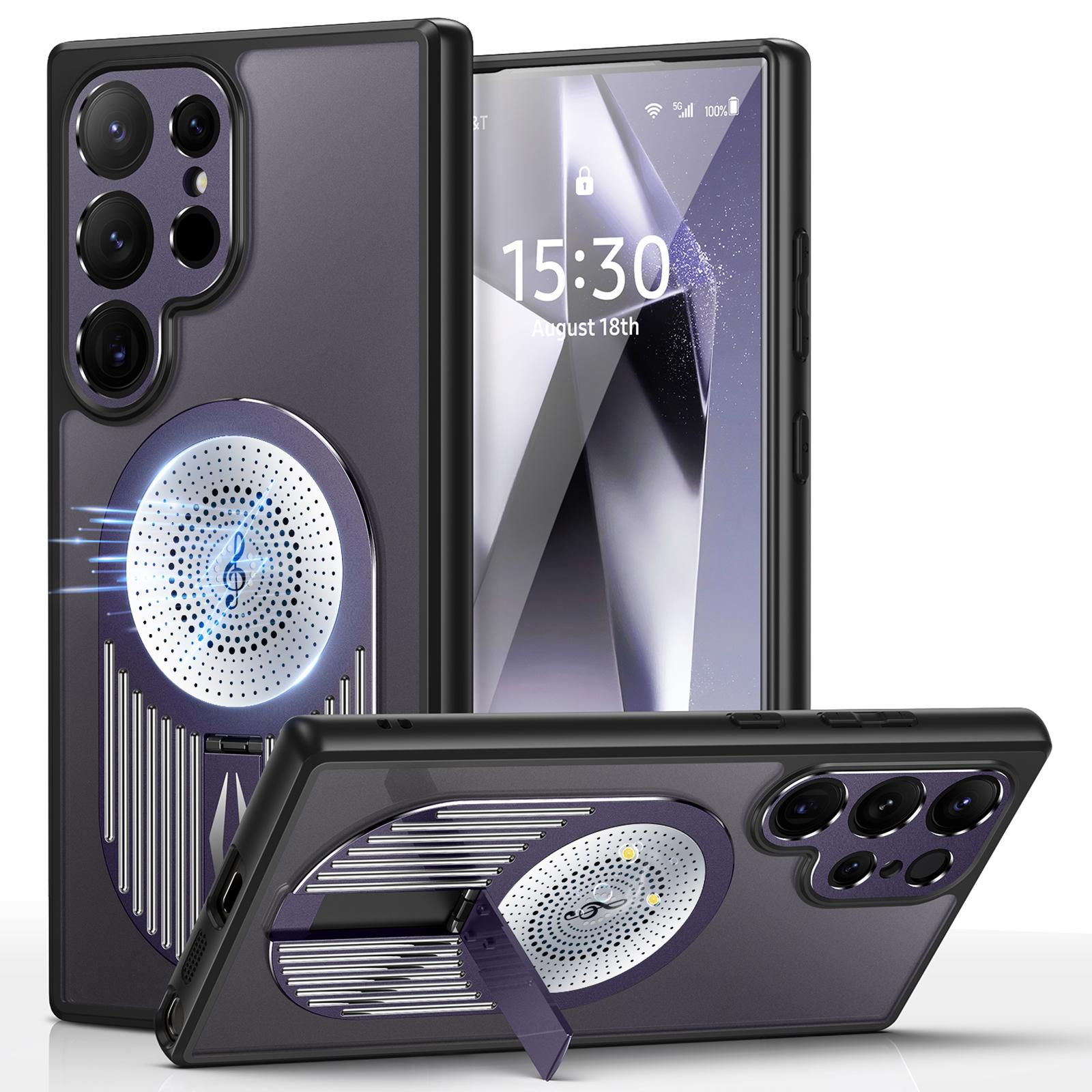 

For Samsung Galaxy S25 Ultra Case Kickstand Silicone+PC Phone Cover Graphene Heat Dissipation Purple