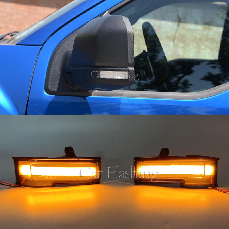 1 Pair LED Side Wing Dynamic Turn Signal Flowing Rearview Mirror Light For Ford F150 2015 2016 2017 2018