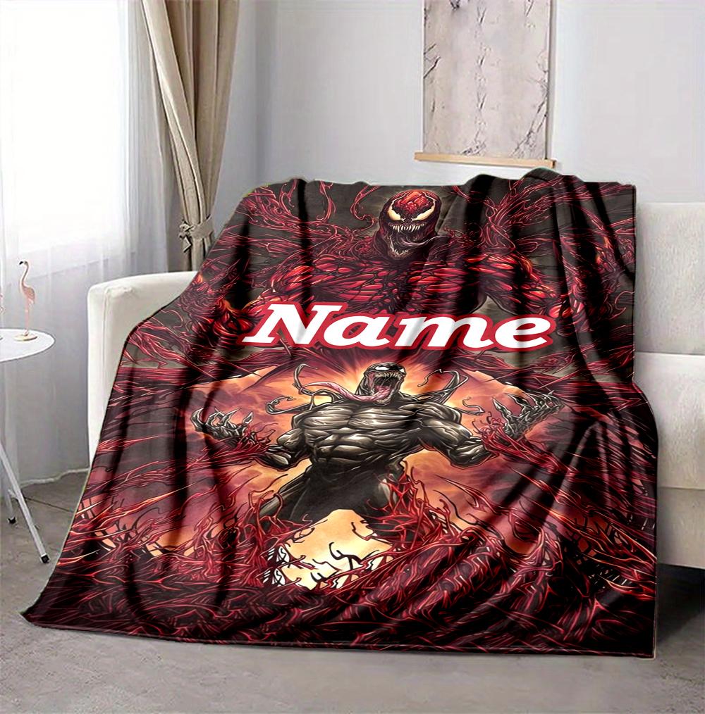 Custom Name Carnage Flannel Blanket Throw Blanket Soft Warm Sofa Bed Decor Unique Gift