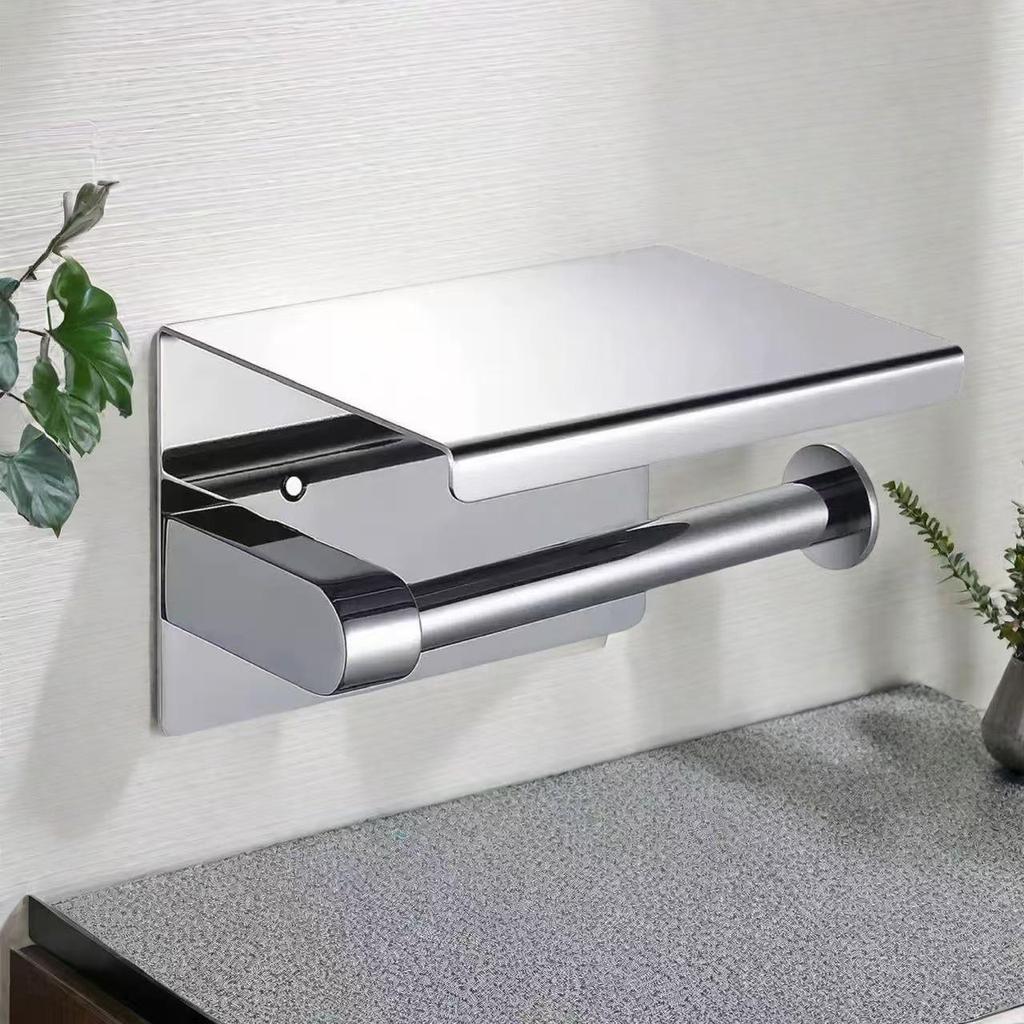No-Drill Stainless Steel Hotel Toilet Paper Holder 304