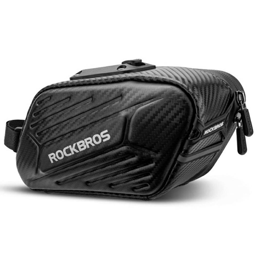 ROCKBROS B59 1.5L For MTB Road Bike Hard Shell Saddle Bag Waterproof Reflective Rear Seatpost Pack A