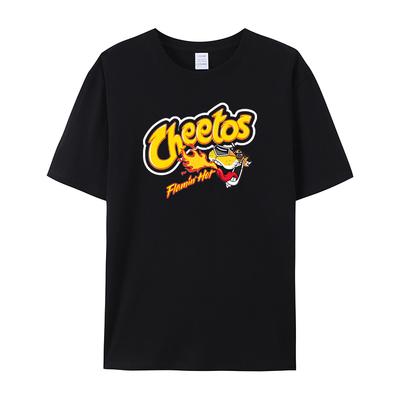 2025 Summer Cotton Crew Neck T-Shirt Cheetos Chitochester Cheetah Short Sleeve Loose and Versatile for Men and Women