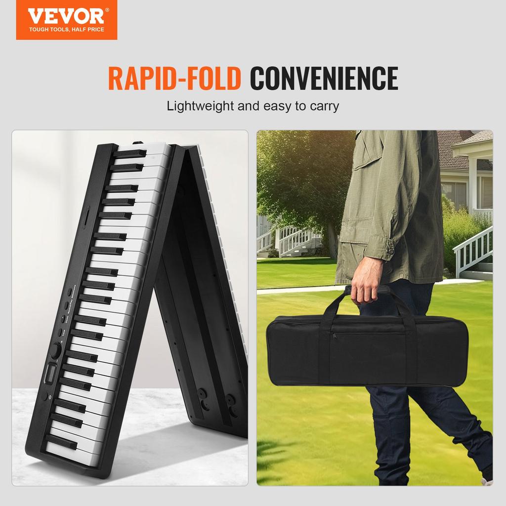 VEVOR 88 Key Folding Keyboard Piano, Bluetooth & MIDI