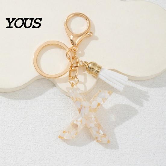 Key Holder For Backpack Keychain Pendant, Letter A-Z Charm with Tassel, Alphabet Initial Metal Keyring for Handbag Bag Pendant