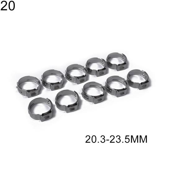 10Pcs Single Ear Stainless Steel Hydraulic Hose Fuel Air Pipe Clamps O-Clips
