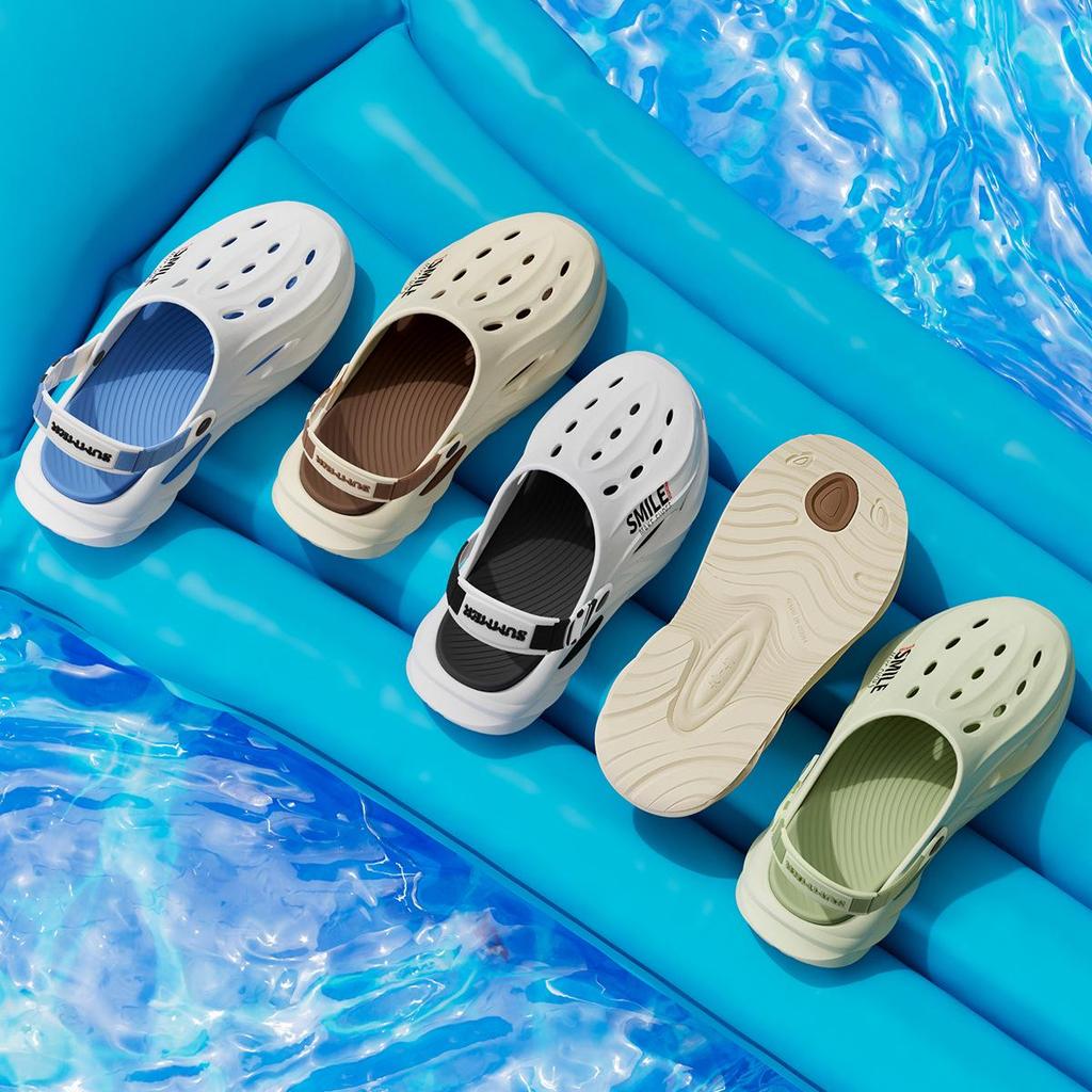 סנדלי קבקבי חוץ לגברים עם סוליה עבה מונעת החלקה - שקטים, ללא ריח, נוחות קיץ לנהיגה והליכה