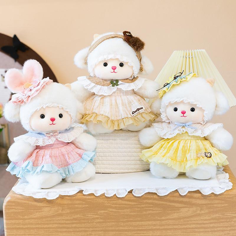 Sheep Plush Doll With Fluffy Rabbit Fur For Home Decor And Gift