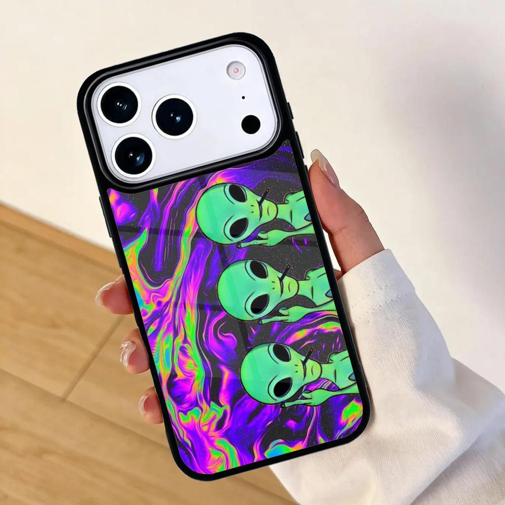 Astronaut Space Alien Mobile Phone Case for IPhone 17 AIR 16pro Max 15 14 13 12 11 Bumper Cover