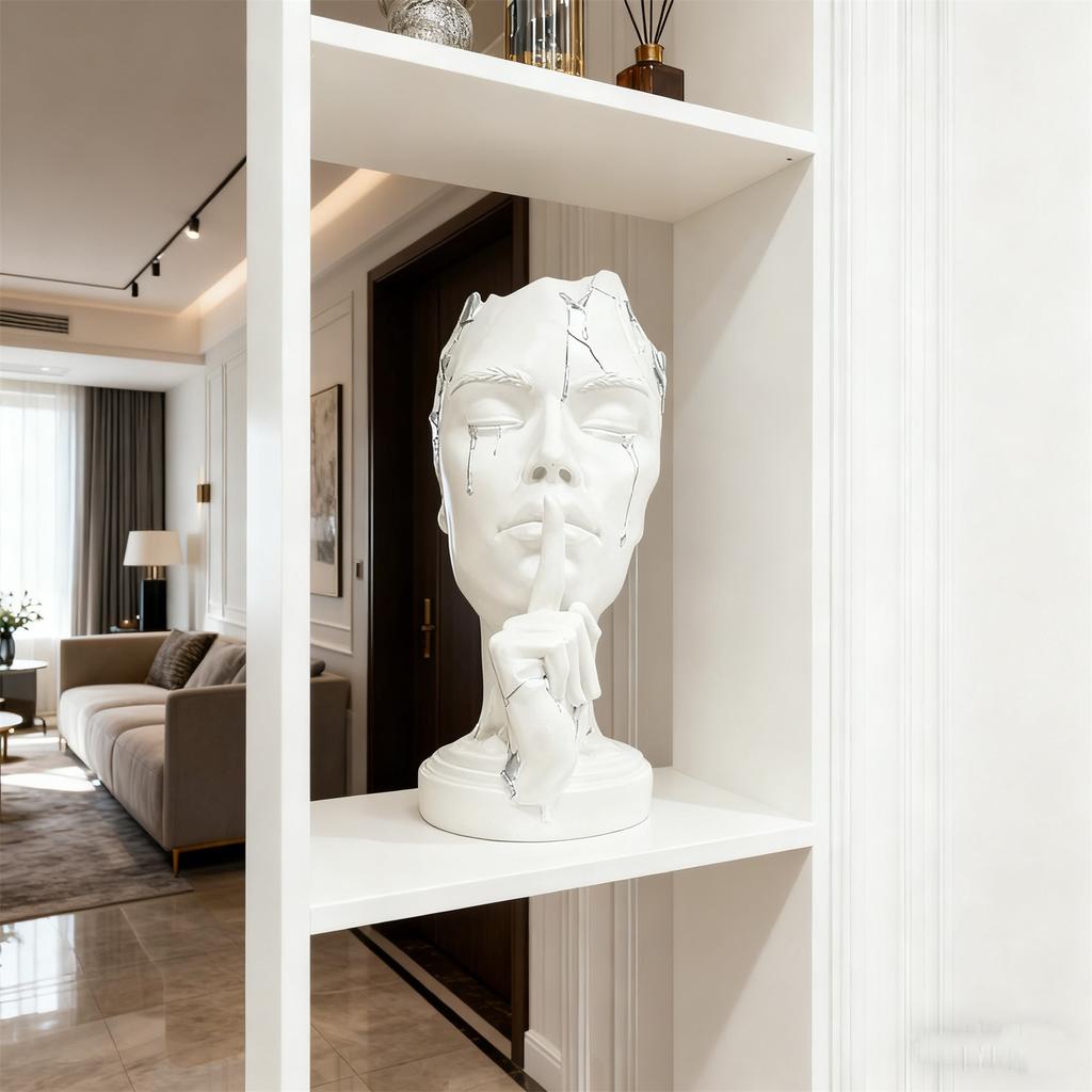 Abstract Character Ornaments. Don't Listen, Don't Look, Don't Talk. Black Flowing Gold Entrance Hall Living Room Resin Decorations