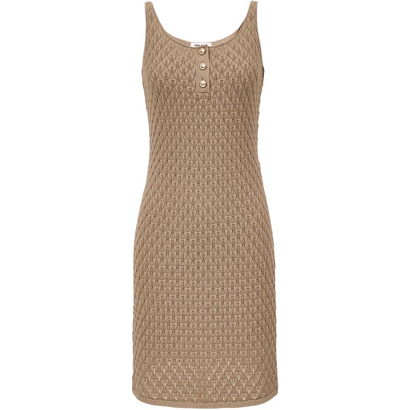 

VEROMODA 2025 Spring Hollow-Out Lined Dress with Three-Button Chest Detail XL