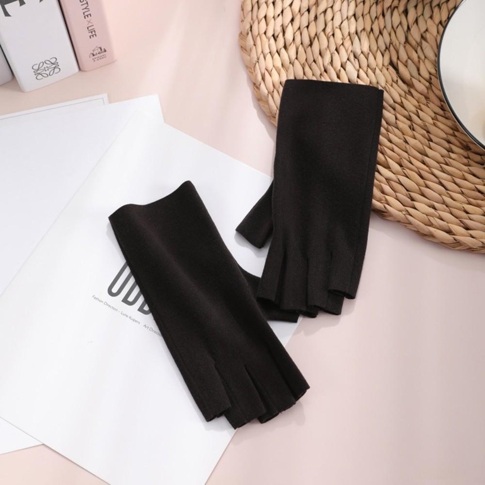 German Velvet Half Finger Gloves Short Semi-Finger Mittens New Warm Gloves Autumn Winter