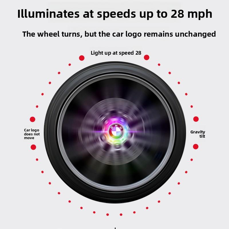 56/68MM C81 Hubcap Light Magnetic Levitation LED Emblem BMW 5 3 7 Series X1 X3 X5 Car Wheel Center Cap Decoration Light