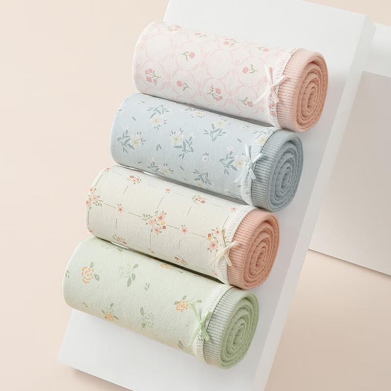 Fenteng Women's 4-Pack Tummy Control Mid-High Waist Cotton Underwear