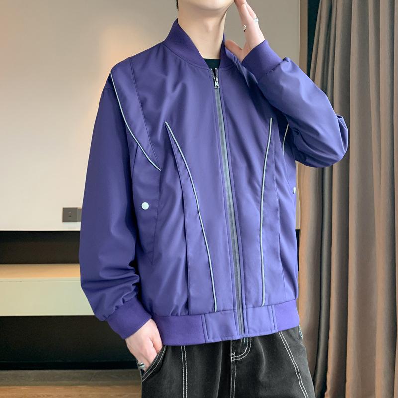 Jacket Men's Casual Jacket Couple Loose Versatile Collar Jacket Autumn and Winter Baseball Uniform