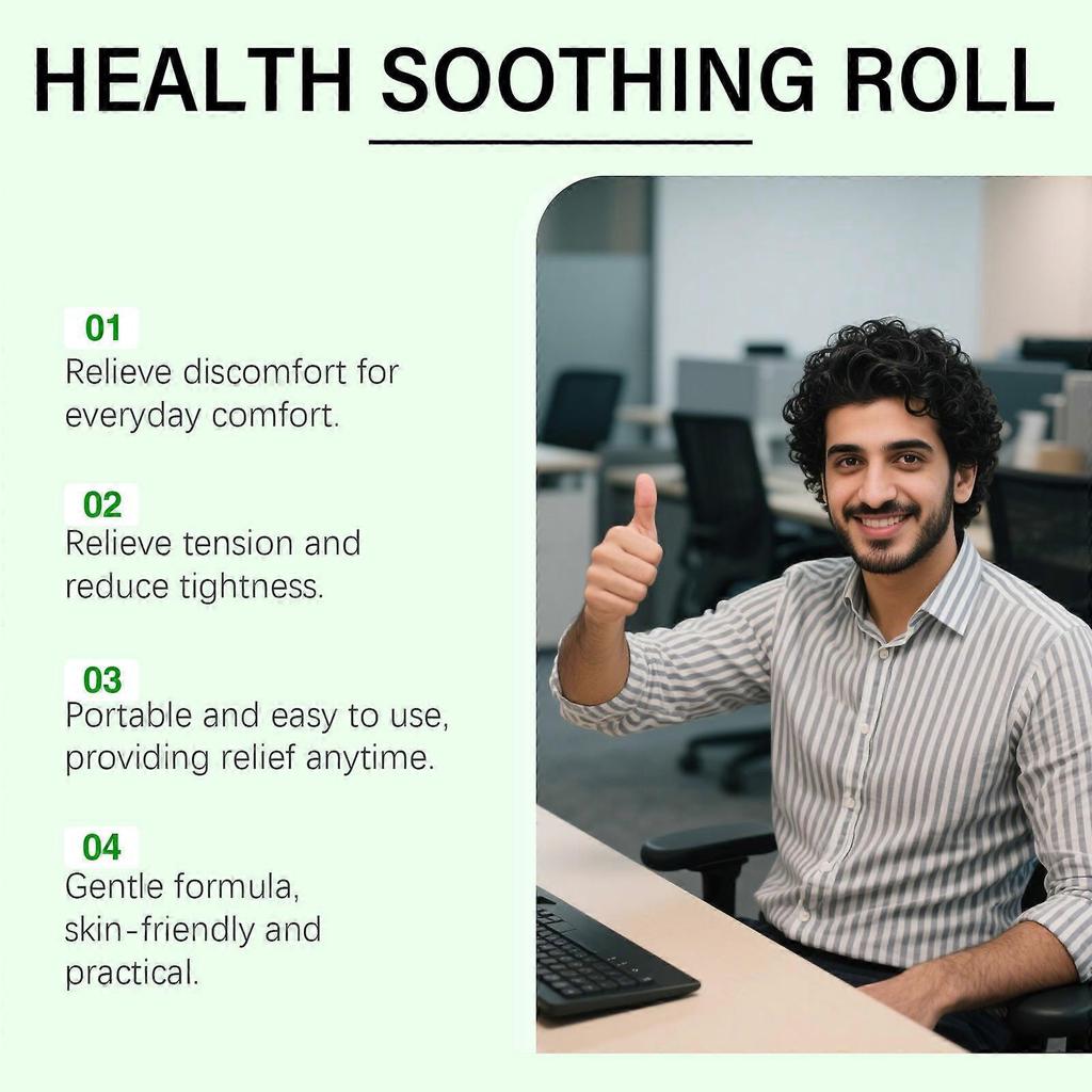 Health Soothing Roll, Tension & Stress Relief Roll-On 10 mL, Plant Formula, Pure Therapeutic Grade Essential Oils