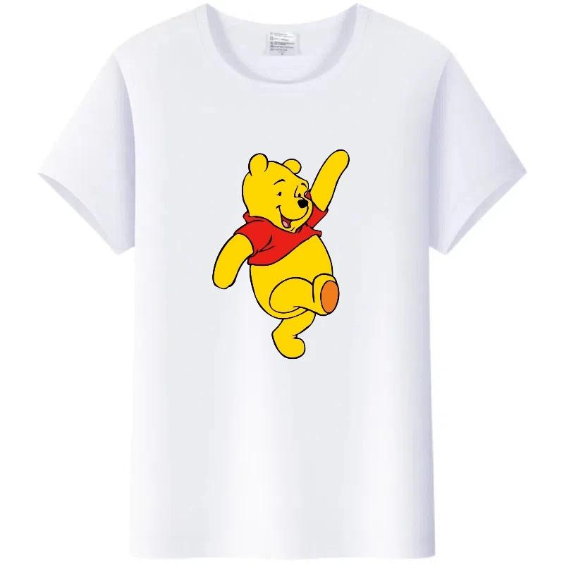 Cute Summer Blouses White Tees Harajuku Tshirt Gothic Clothes Tops Cartoon Pooh Tigger Graphic T-shirt Unisex