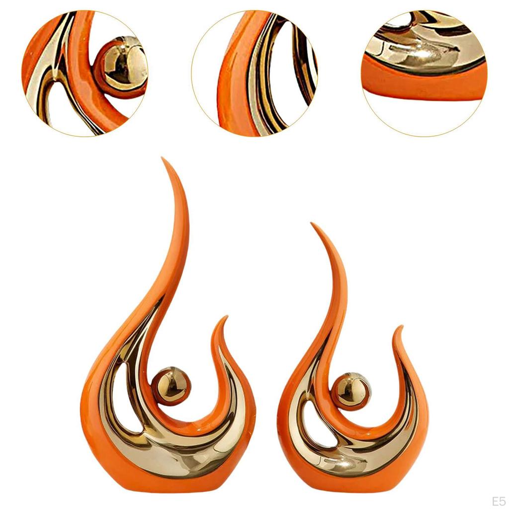 2 Pieces Abstract Art Statue Artwork Fine Workmanship Home Decoration Resin Figurine Modern