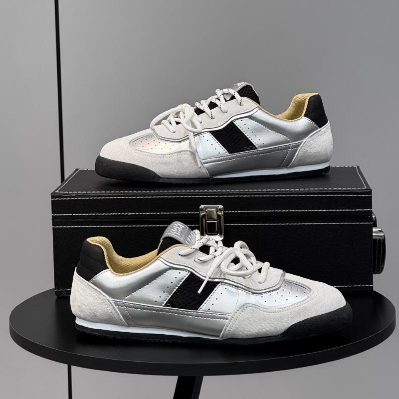 2025 Men's Tennis Shoes Fashion Silver Low Top Casual Sneakers New Soft Sole Non-slip Loafers Designer Men's Shoes Zapatos Hombr