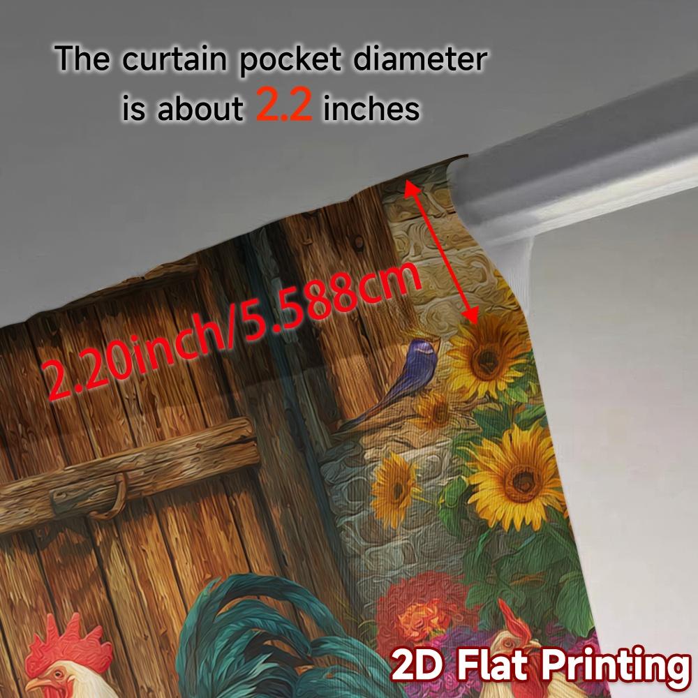2D Flat Printing  JIT 2pcs   Curtains (Without Rod) Farmyard Harmony Popular Window Curtain Versatile 100% Polyester Curtains Home