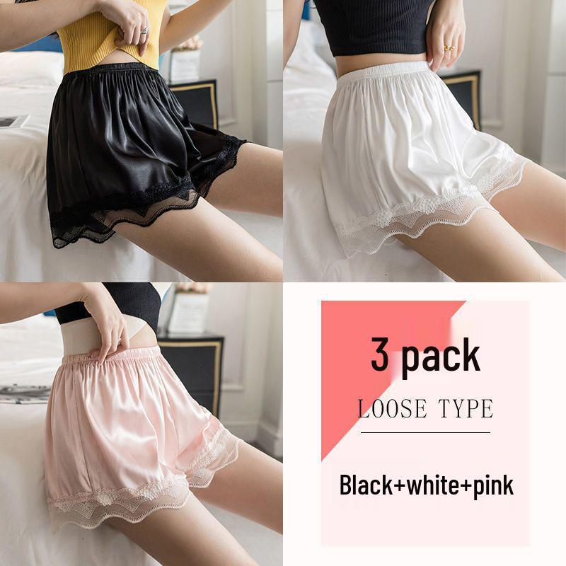 Seamless Ice Silk Lace Women's Summer Anti-Exposure Loose Shorts