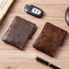 Retro Men's Short Wallet Zipper Pocket Purse Fashion Credit Card Case  Outdoor