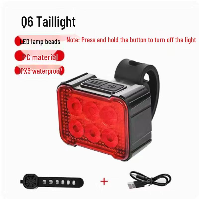 Rechargeable Waterproof Bicycle Front & Rear Light for Night Riding