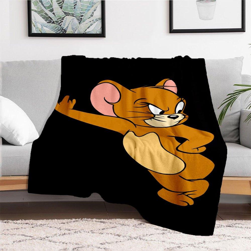 Tom and Jerry Mouse Phone Case CoverBlanket Flannel Throw Blanket for Sofa, Bed, Travel, Camping, Office