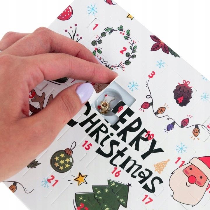 Kalendarz Adwentowy Biżuteria Bransoletka Zawieszki Charms Diy Złote