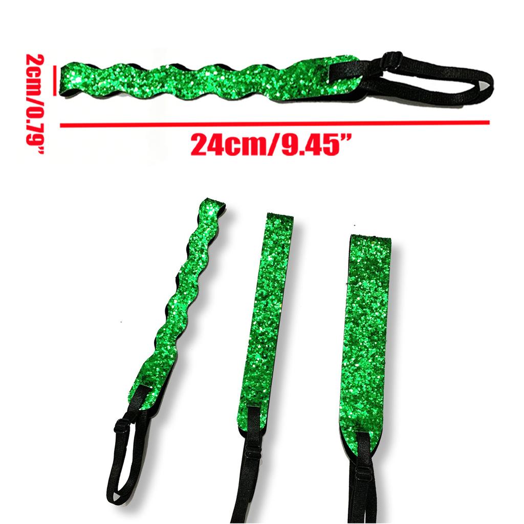 Adjustable Glitter Sequin Headbands for Women, Non Slip Velvet Lined Sports Yoga Hair Bands, Sparkly Elastic Head Wraps for Party Festival Gym Running