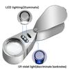 40x 25mm LED Luminous Foldable Magnifier Portable Handheld Metal Jewelry Magnifying Glass With Led