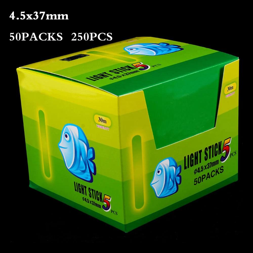 250 peças 50 sacos Bastões Químicos Luminosos Glow Light Stick Boias para Pesca Noturna Luzes Escuras na Cor Verde Acessórios para Equipamento de Pesca 260319