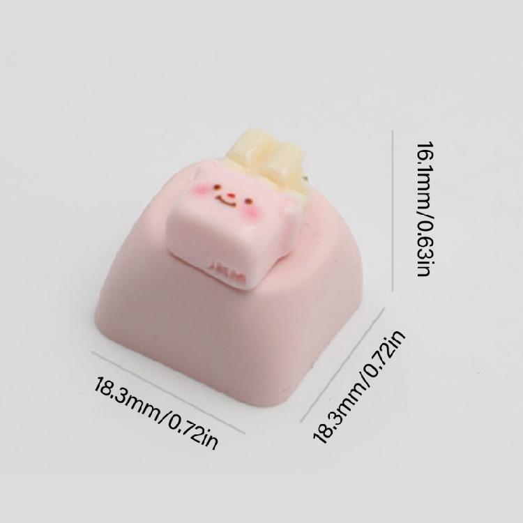 3D Cartoon Bear Resin Keycaps For Mechanical Keyboards Soft Color Optional Enhances Typing Design