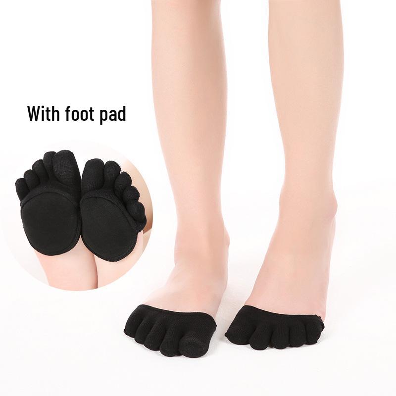 Women's Summer Half-Palm Five-Toe Non-Slip High Heel Socks with Sponge Cushion.