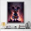 Disney Diamond Painting Mickey Mouse Dark Adventure Style Illustration Wall Decoration Full Diamond Cross Stitch DIY Gift Home Decoration