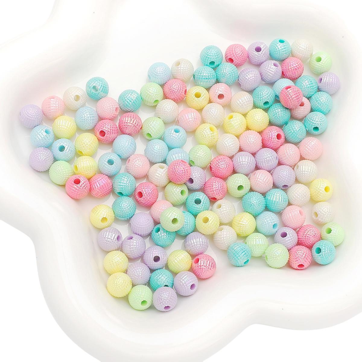 

8/10 мм, 30 шт./более, акриловые бусины, бусины из земляничного дерева, треснутые круглые бусины для изготовления ювелирных изделий, фурнитура «сделай сам» 8mm 50pcs