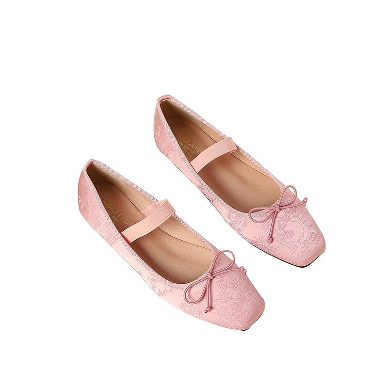 Retro French Mary Jane Shoes - Women's 2026 Summer Bows, Soft Sole, Flat Bottom, Shallow Mouth