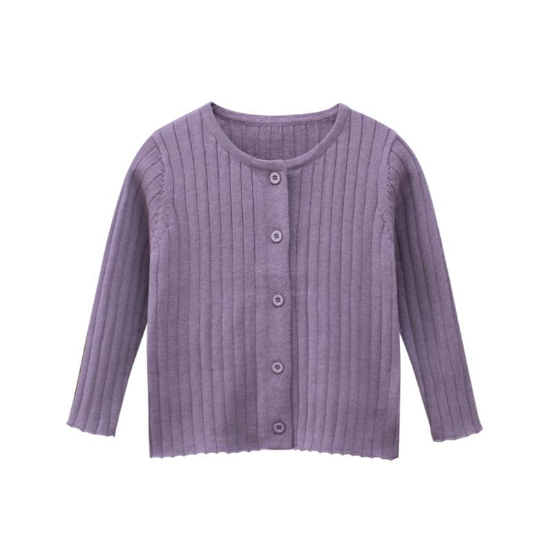 High Quality Girl's Cardigan Sweater Children's Solid Color Knitwear Baby Clothes