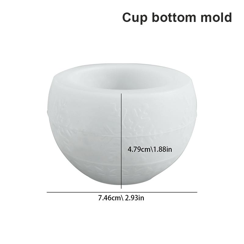 Christmas Ornaments Round Candle Jar Silicone Mold DIY Handmade Relief Snows Berry Ball Plaster Resin Storage Box Craft Molds