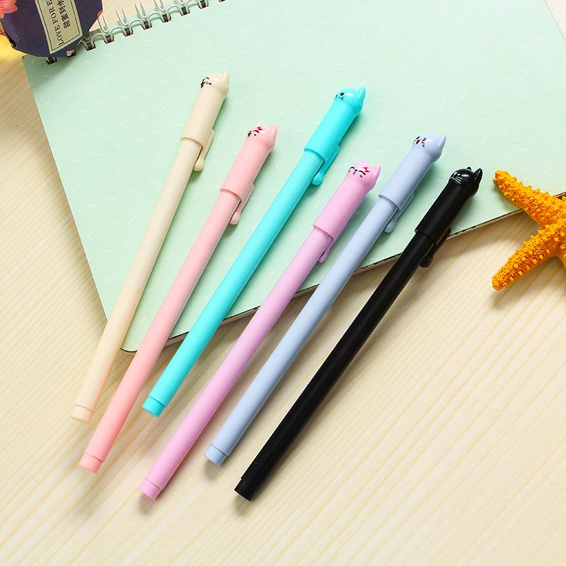 Korean Cute Kitten 0.5mm Black Gel Pen for Students