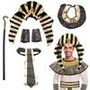 Egyptian Headpiece, Egyptian Collar Bracelets Cuffs Egyptian Belt, Halloween Costume Accessory for Women Men Cosplay