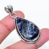 Natural Sodalite Gemstone Handmade 925 Sterling Silver Pendant 1.85" AP-14864