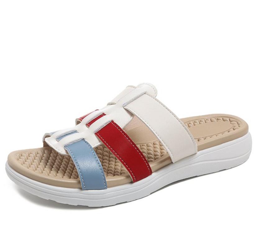 Fashion 2025 Summer Women's slippers Orthopedic Open Toe flip-flops Vintage Anti-slip Leather Casual Female Shoes pantuflas mujer slides