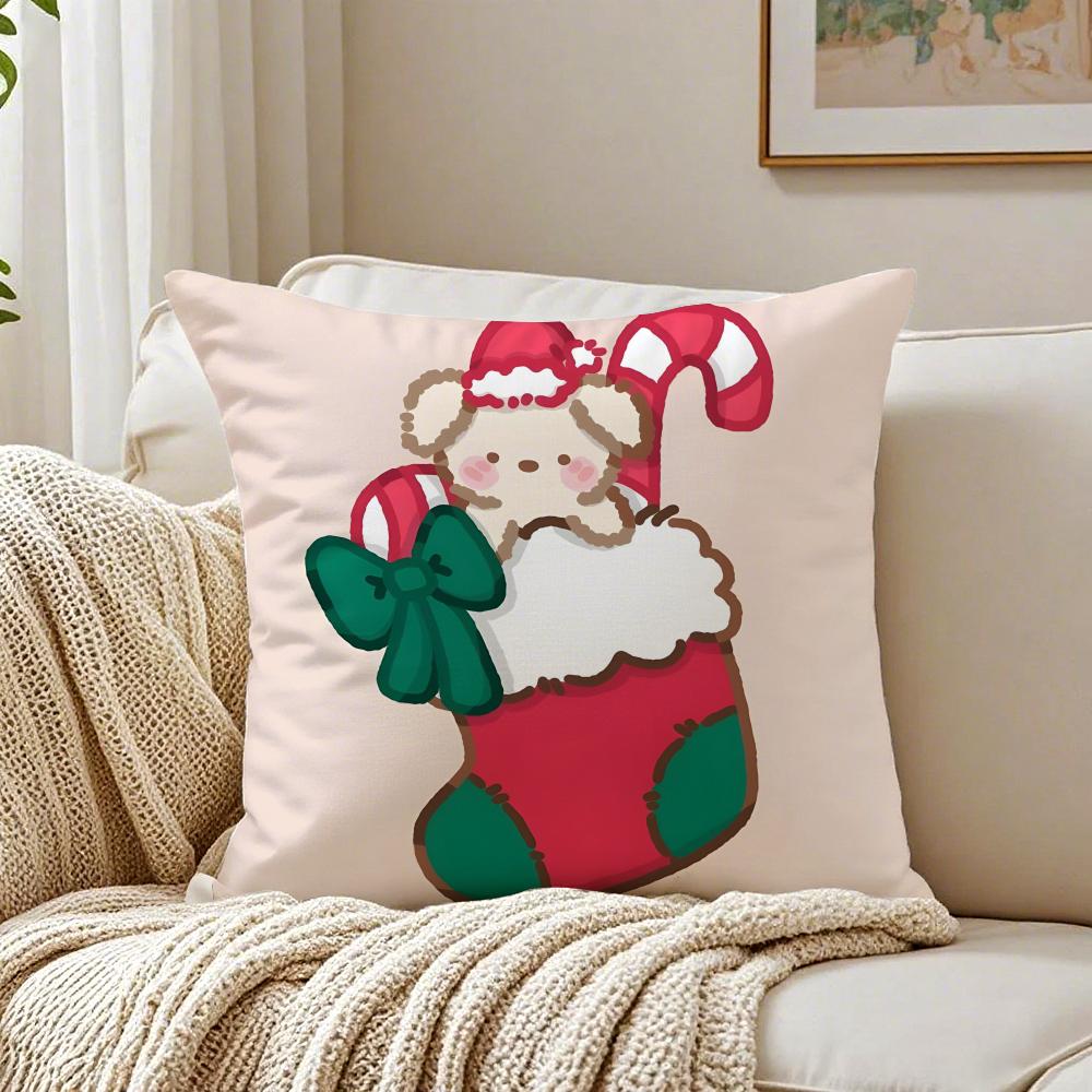 Christmas Stocking  Holiday Cushion Cover Pillowcase Antidustmite living Room Sofa Decor Cushion Room