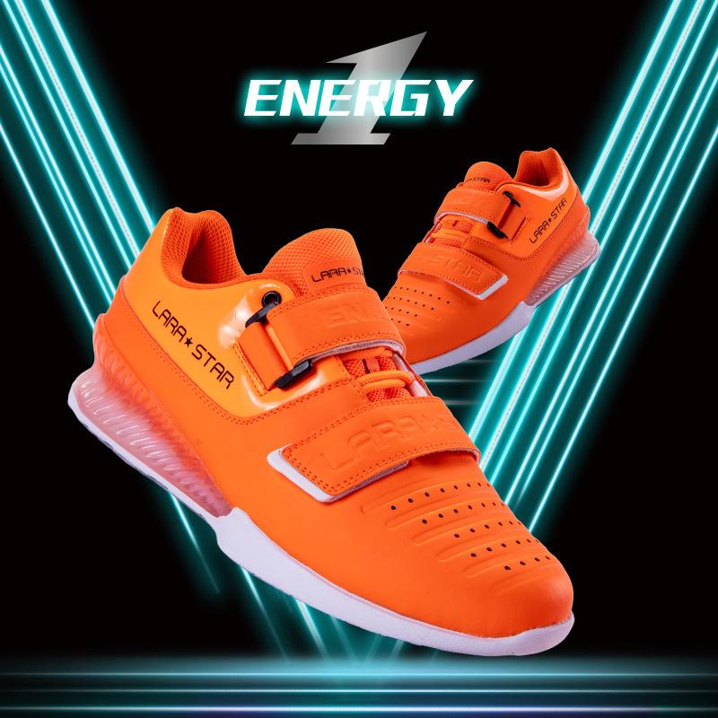 

LARA STAR Pro Mens Weightlifting Shoes Size36-46 Fitness Squat Shoes Couple Travel Rubber Sole Gym Shoe Womem Deadlift Shoes 43 помаранчевий