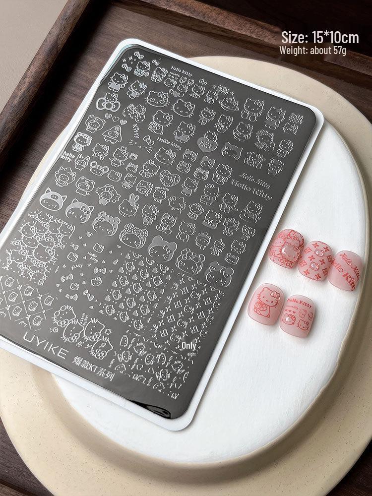 Nail Art Stamping Plates - Star, Polka Dot, Lines, Grid Lace Textures