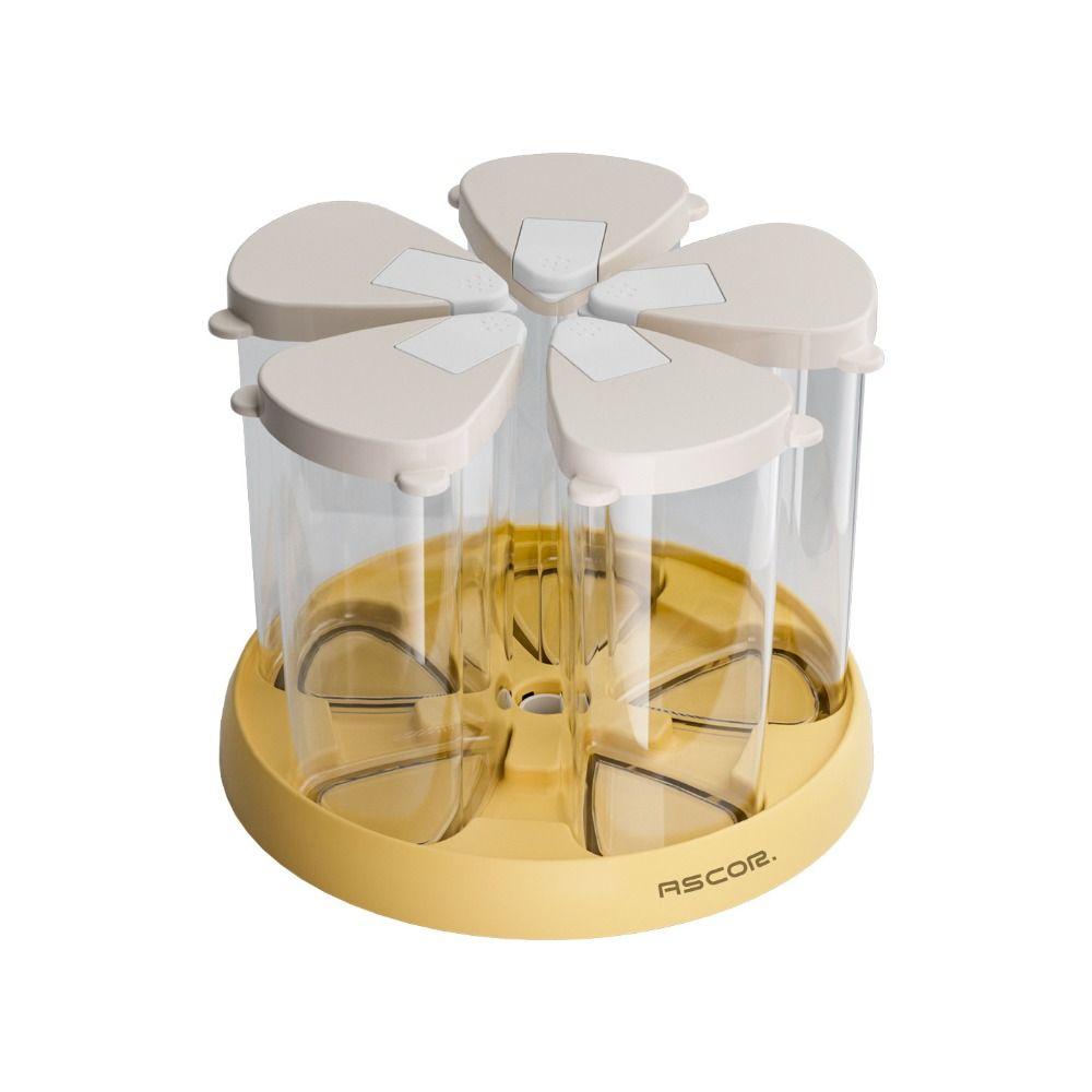 Transparent 6-Grid Storage Container Rotating Cereal Organizer New Grain Dispenser  Food Storage